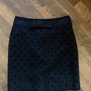 LOFT Black Polka Dot Pencil Skirt